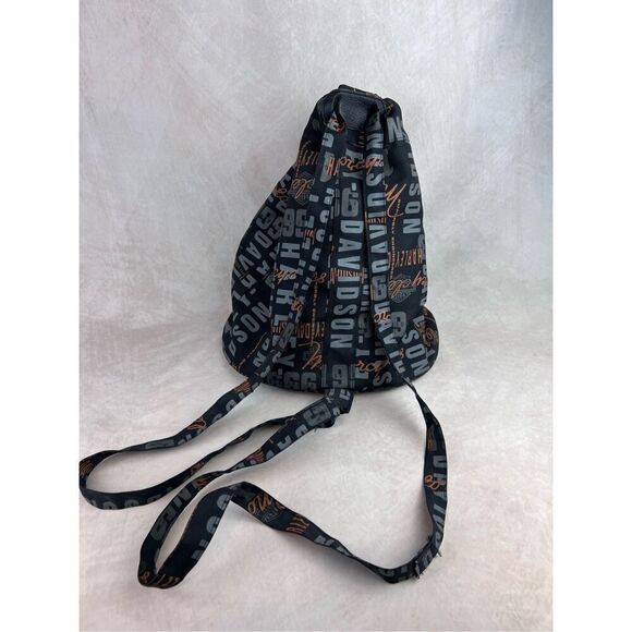 Vintage Y2K Harley Davidson Drawstring Bag Backpack - Picture 2 of 9
